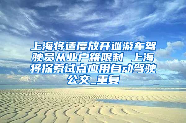 上海将适度放开巡游车驾驶员从业户籍限制 上海将探索试点应用自动驾驶公交_重复