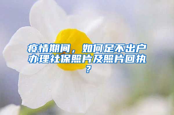 疫情期间，如何足不出户办理社保照片及照片回执？