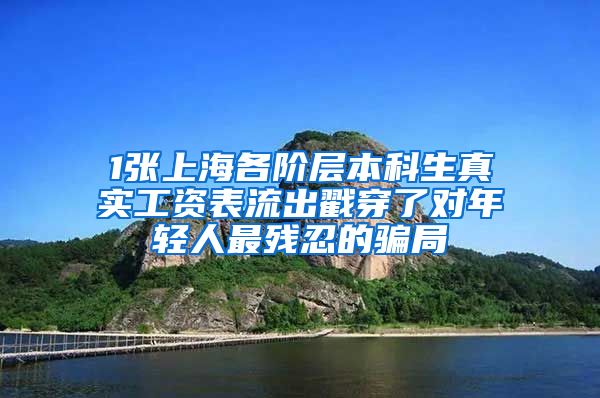 1张上海各阶层本科生真实工资表流出戳穿了对年轻人最残忍的骗局