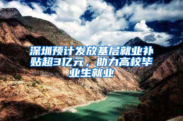 深圳预计发放基层就业补贴超3亿元，助力高校毕业生就业