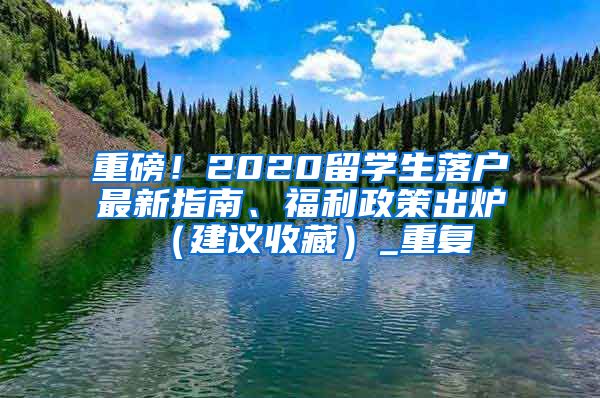 重磅！2020留学生落户最新指南、福利政策出炉（建议收藏）_重复