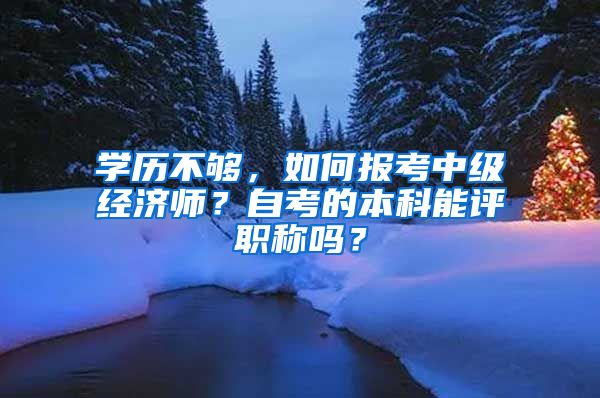 学历不够，如何报考中级经济师？自考的本科能评职称吗？