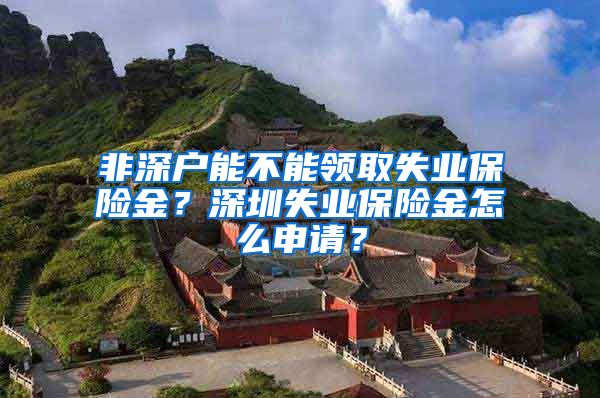 非深户能不能领取失业保险金？深圳失业保险金怎么申请？