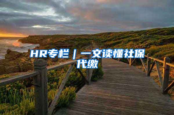 HR专栏｜一文读懂社保代缴