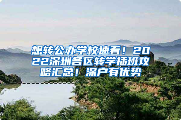 想转公办学校速看！2022深圳各区转学插班攻略汇总！深户有优势