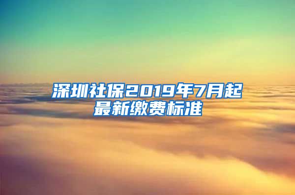 深圳社保2019年7月起最新缴费标准