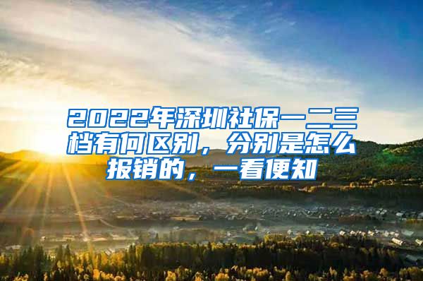 2022年深圳社保一二三档有何区别，分别是怎么报销的，一看便知