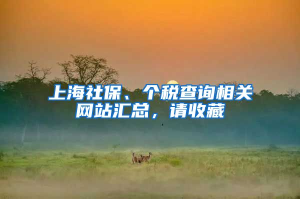 上海社保、个税查询相关网站汇总，请收藏