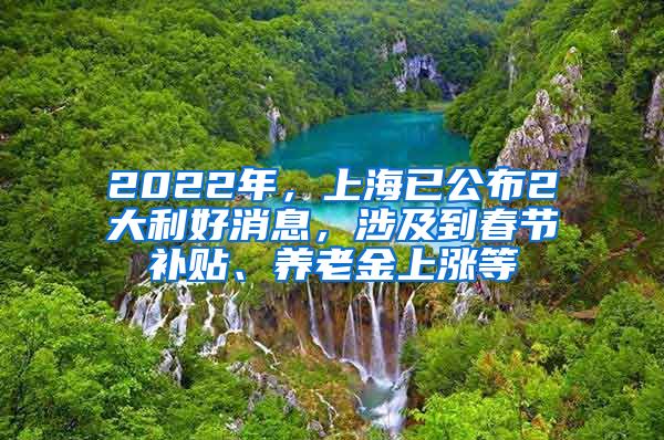 2022年，上海已公布2大利好消息，涉及到春节补贴、养老金上涨等