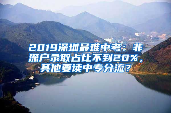 2019深圳最难中考：非深户录取占比不到20%，其他要读中专分流？