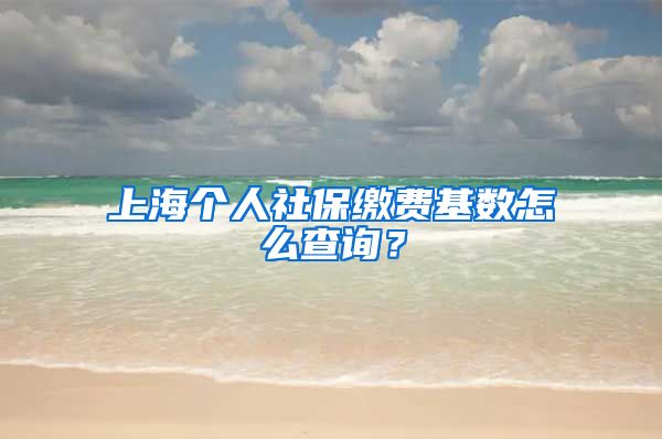 上海个人社保缴费基数怎么查询？