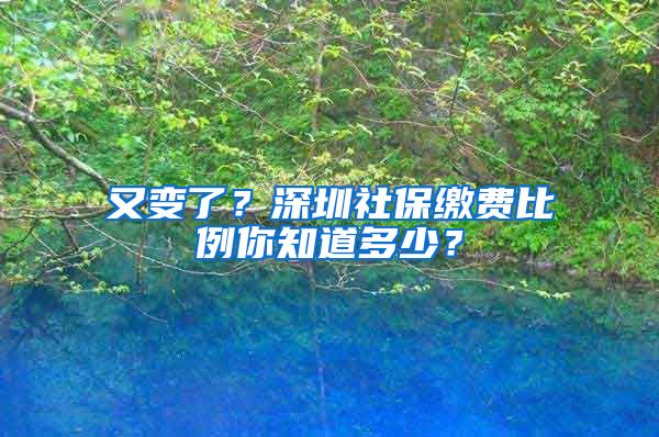 又变了？深圳社保缴费比例你知道多少？