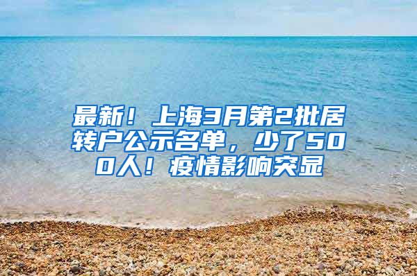 最新！上海3月第2批居转户公示名单，少了500人！疫情影响突显