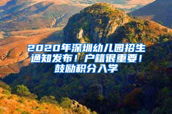 2020年深圳幼儿园招生通知发布！户籍很重要！鼓励积分入学