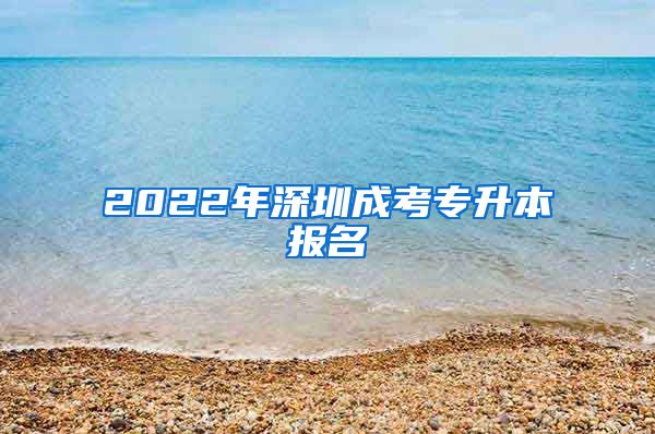 2022年深圳成考专升本报名