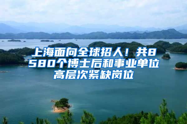 上海面向全球招人！共8580个博士后和事业单位高层次紧缺岗位