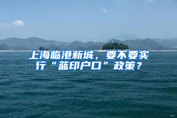 上海临港新城，要不要实行“蓝印户口”政策？