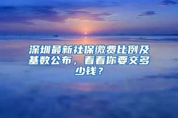 深圳最新社保缴费比例及基数公布，看看你要交多少钱？