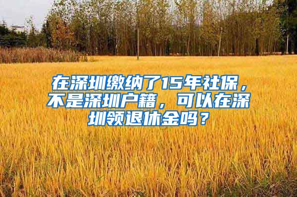 在深圳缴纳了15年社保，不是深圳户籍，可以在深圳领退休金吗？