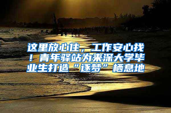 这里放心住，工作安心找！青年驿站为来深大学毕业生打造“逐梦”栖息地