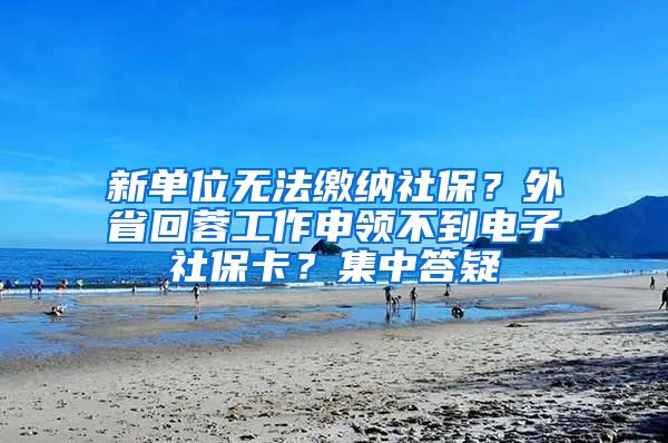 新单位无法缴纳社保？外省回蓉工作申领不到电子社保卡？集中答疑