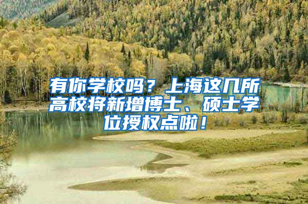 有你学校吗？上海这几所高校将新增博士、硕士学位授权点啦！