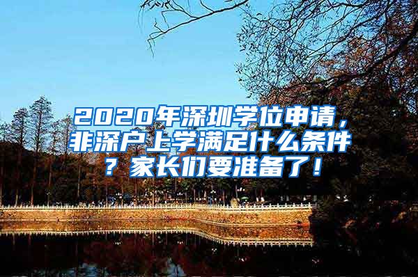 2020年深圳学位申请，非深户上学满足什么条件？家长们要准备了！