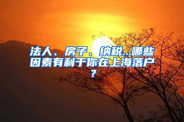 法人、房子、纳税...哪些因素有利于你在上海落户？