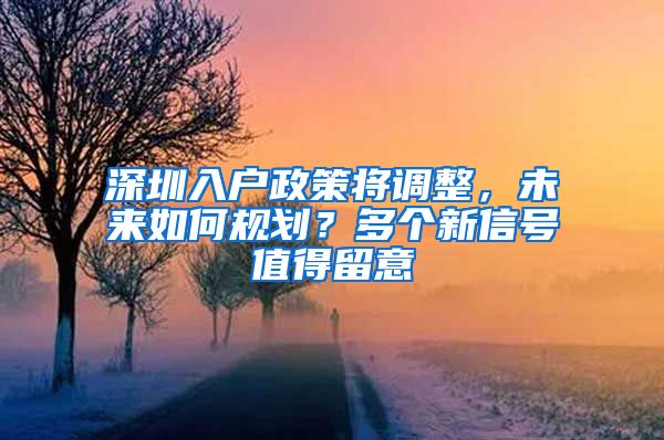 深圳入户政策将调整，未来如何规划？多个新信号值得留意