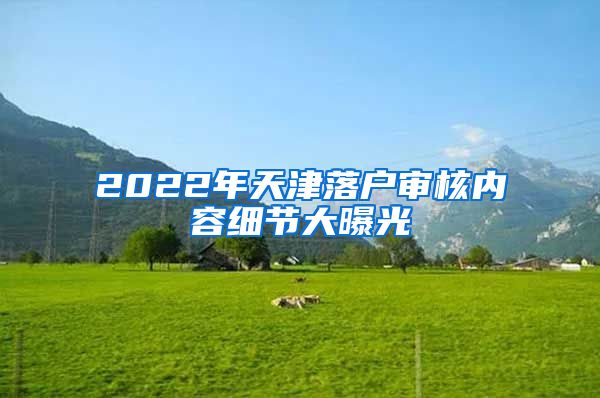 2022年天津落户审核内容细节大曝光