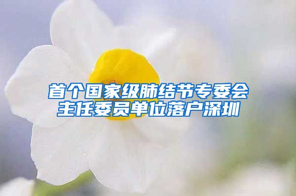 首个国家级肺结节专委会主任委员单位落户深圳