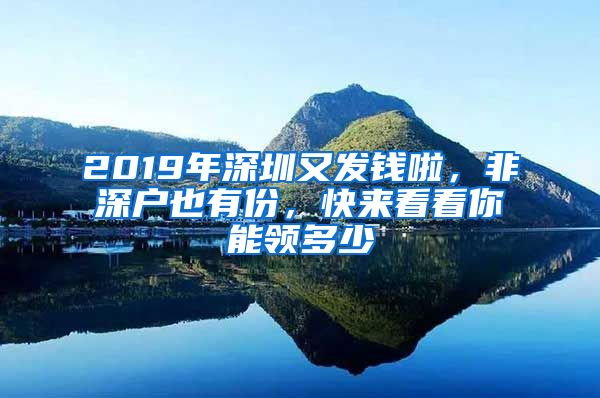 2019年深圳又发钱啦，非深户也有份，快来看看你能领多少