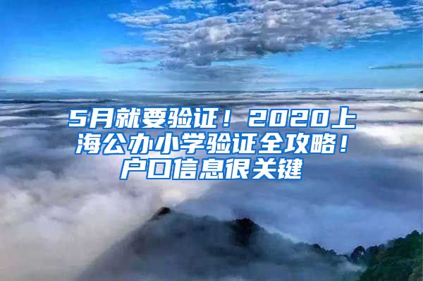 5月就要验证！2020上海公办小学验证全攻略！户口信息很关键