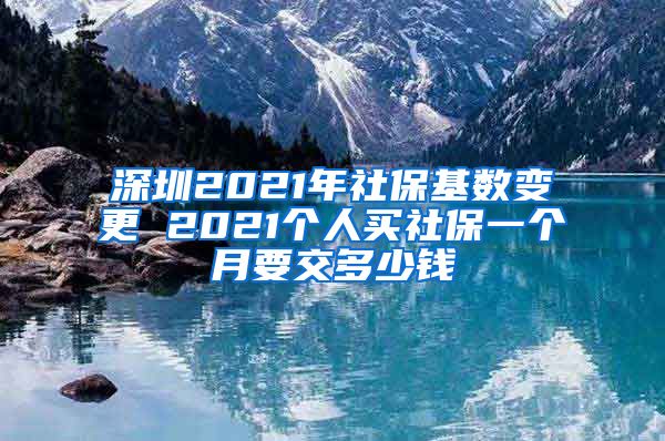 深圳2021年社保基数变更 2021个人买社保一个月要交多少钱