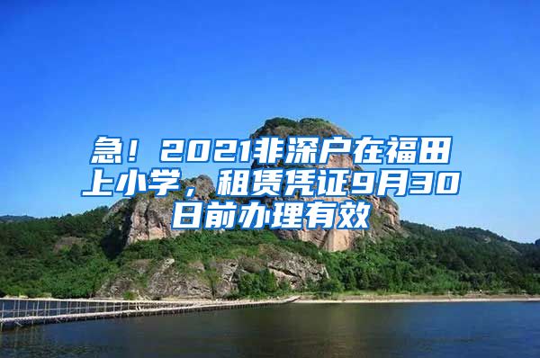 急！2021非深户在福田上小学，租赁凭证9月30日前办理有效