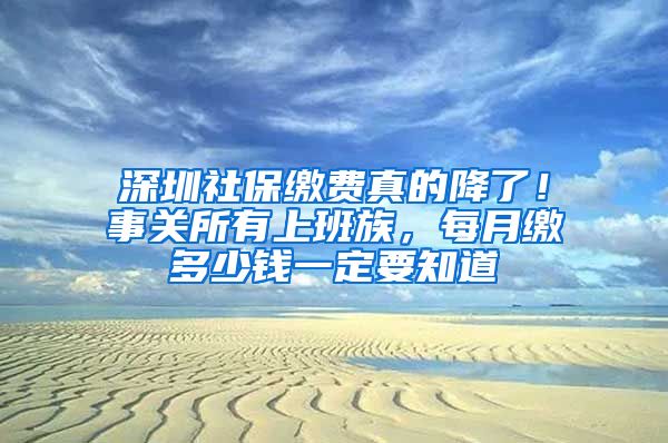 深圳社保缴费真的降了！事关所有上班族，每月缴多少钱一定要知道