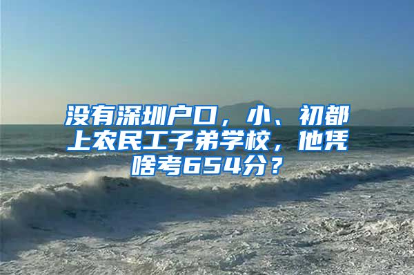 没有深圳户口，小、初都上农民工子弟学校，他凭啥考654分？