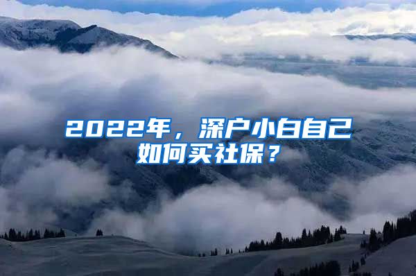 2022年，深户小白自己如何买社保？