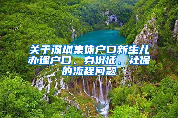 关于深圳集体户口新生儿办理户口、身份证、社保的流程问题