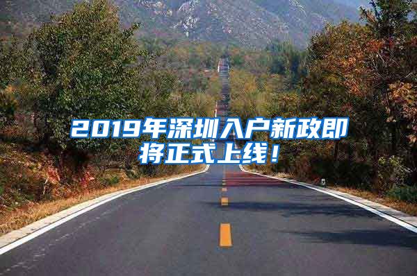 2019年深圳入户新政即将正式上线！