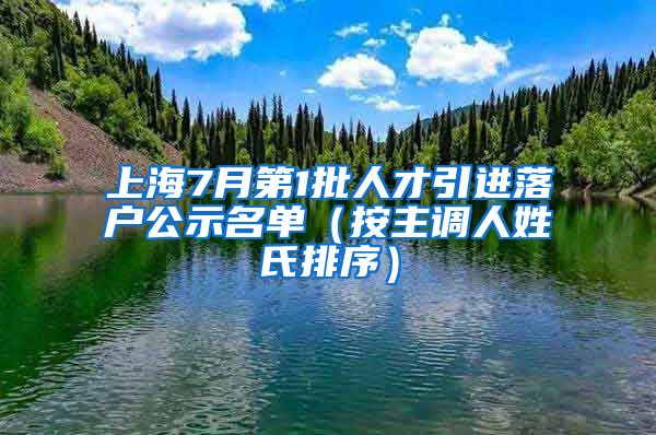 上海7月第1批人才引进落户公示名单（按主调人姓氏排序）