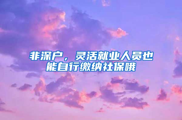 非深户，灵活就业人员也能自行缴纳社保哦