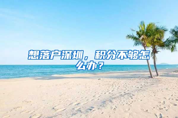 想落户深圳，积分不够怎么办？