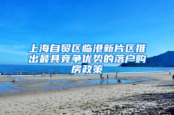 上海自贸区临港新片区推出最具竞争优势的落户购房政策