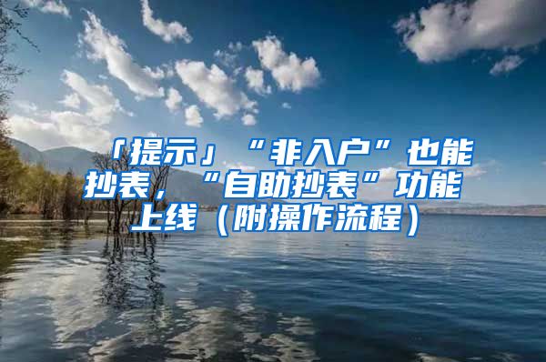 「提示」“非入户”也能抄表，“自助抄表”功能上线（附操作流程）