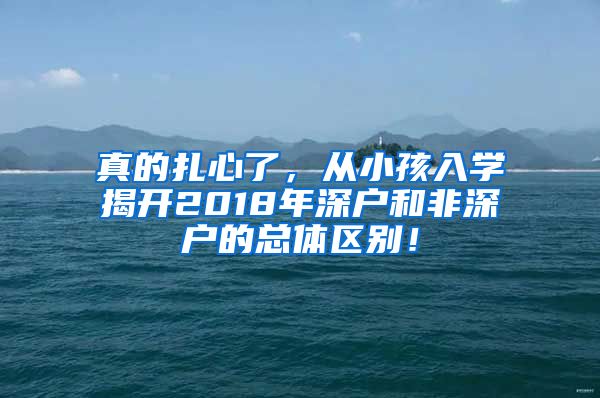 真的扎心了，从小孩入学揭开2018年深户和非深户的总体区别！