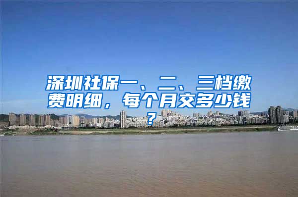 深圳社保一、二、三档缴费明细，每个月交多少钱？