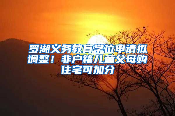 罗湖义务教育学位申请拟调整！非户籍儿童父母购住宅可加分