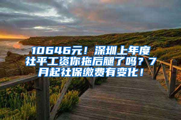 10646元！深圳上年度社平工资你拖后腿了吗？7月起社保缴费有变化！