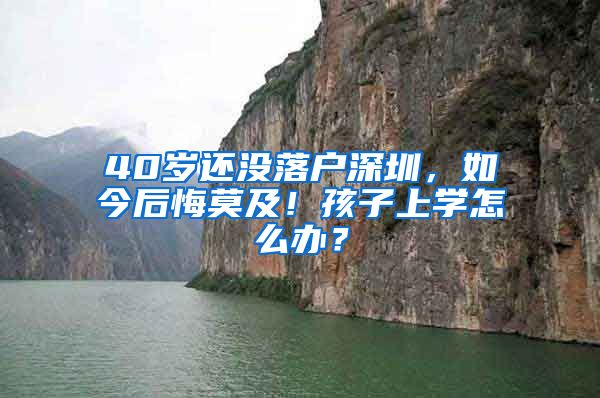 40岁还没落户深圳，如今后悔莫及！孩子上学怎么办？